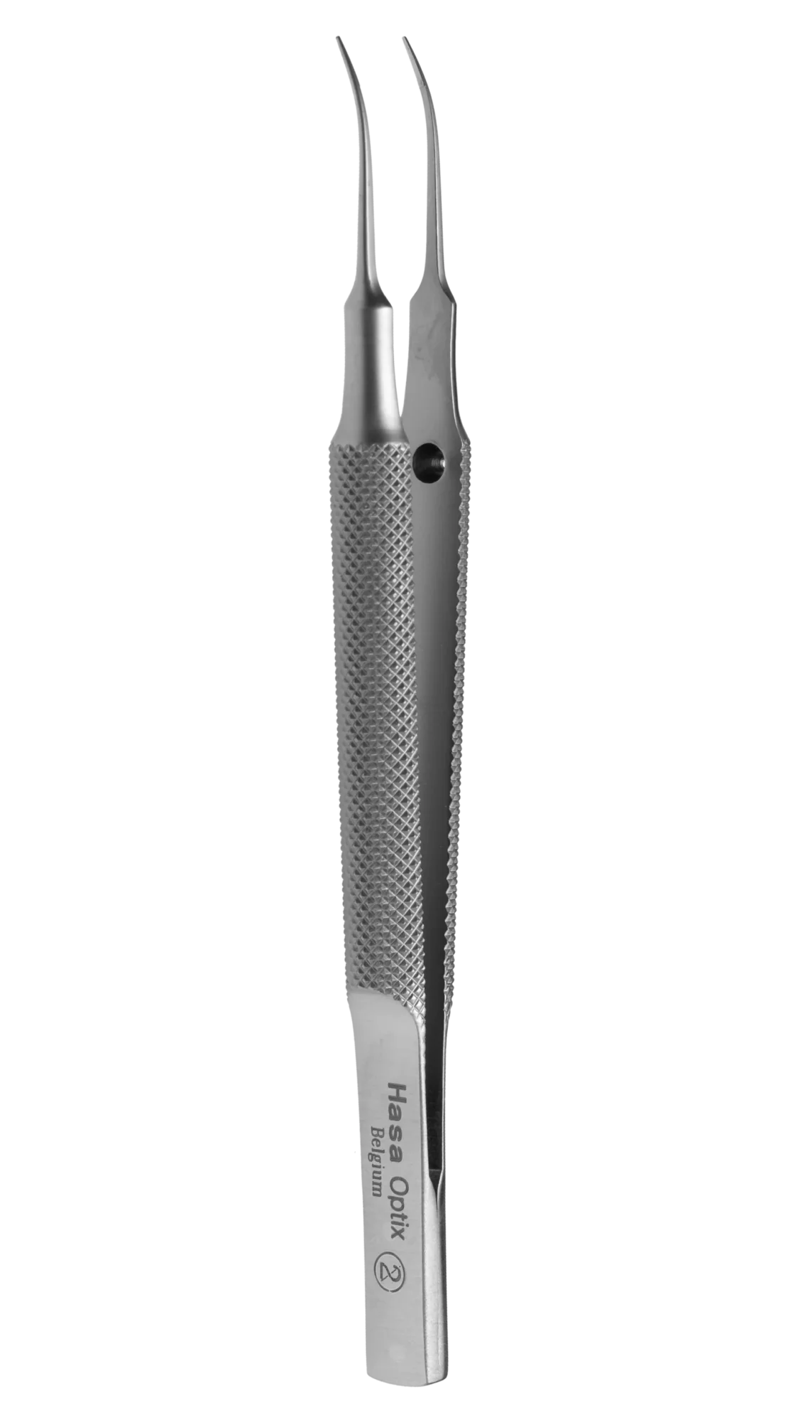 Tying Forceps, Curved w/6mm tying pl., Round knurled, 105mm