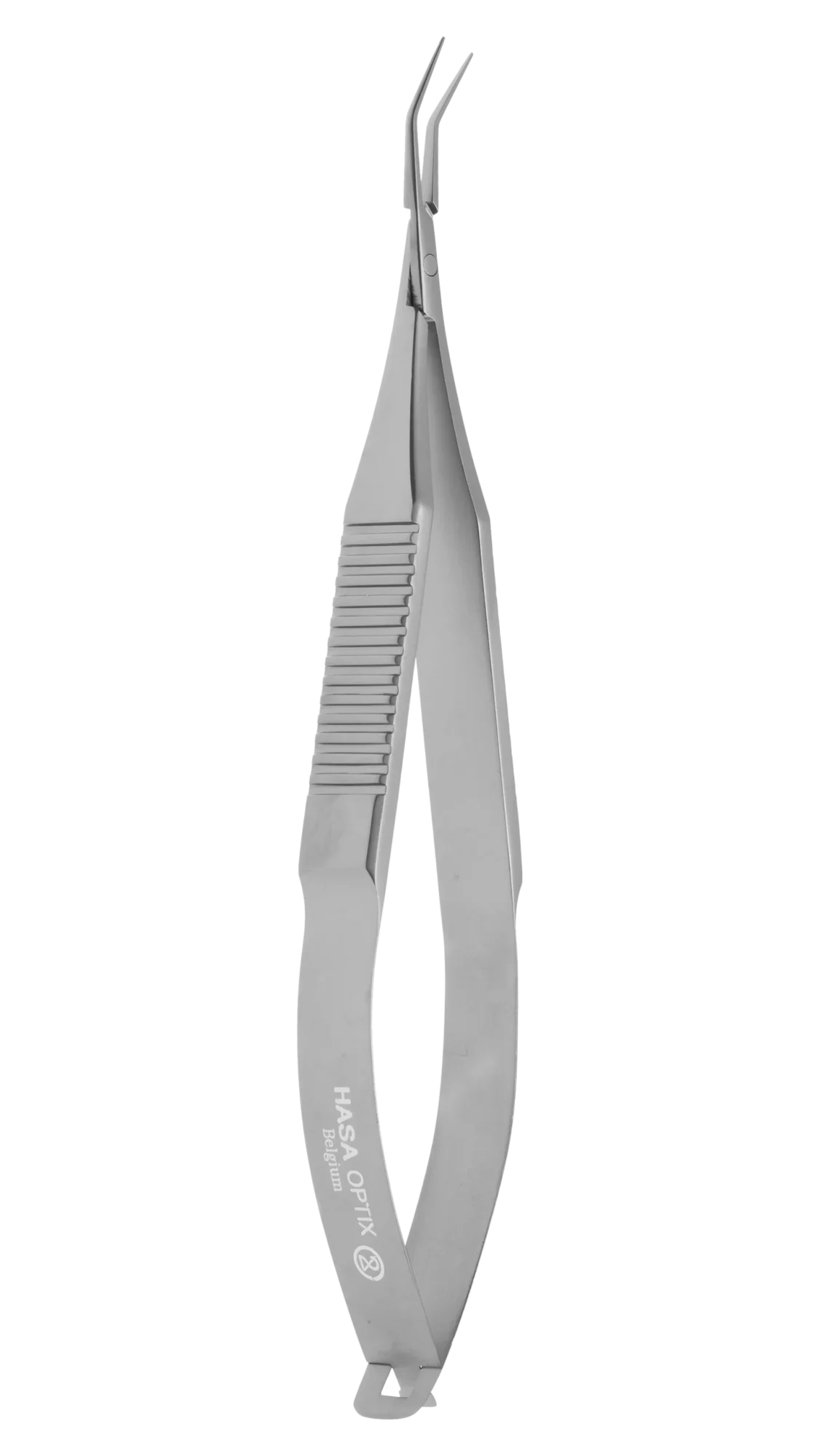 Lens Forceps, 45° ang w/smooth flat jaws, Cross action, 115mm