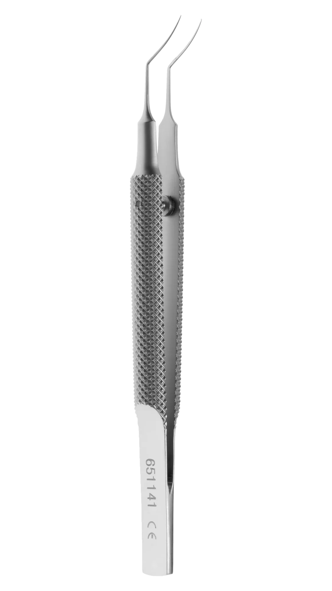 Capsulorhexis Forceps, Curved thin, Round knurled, 105mm