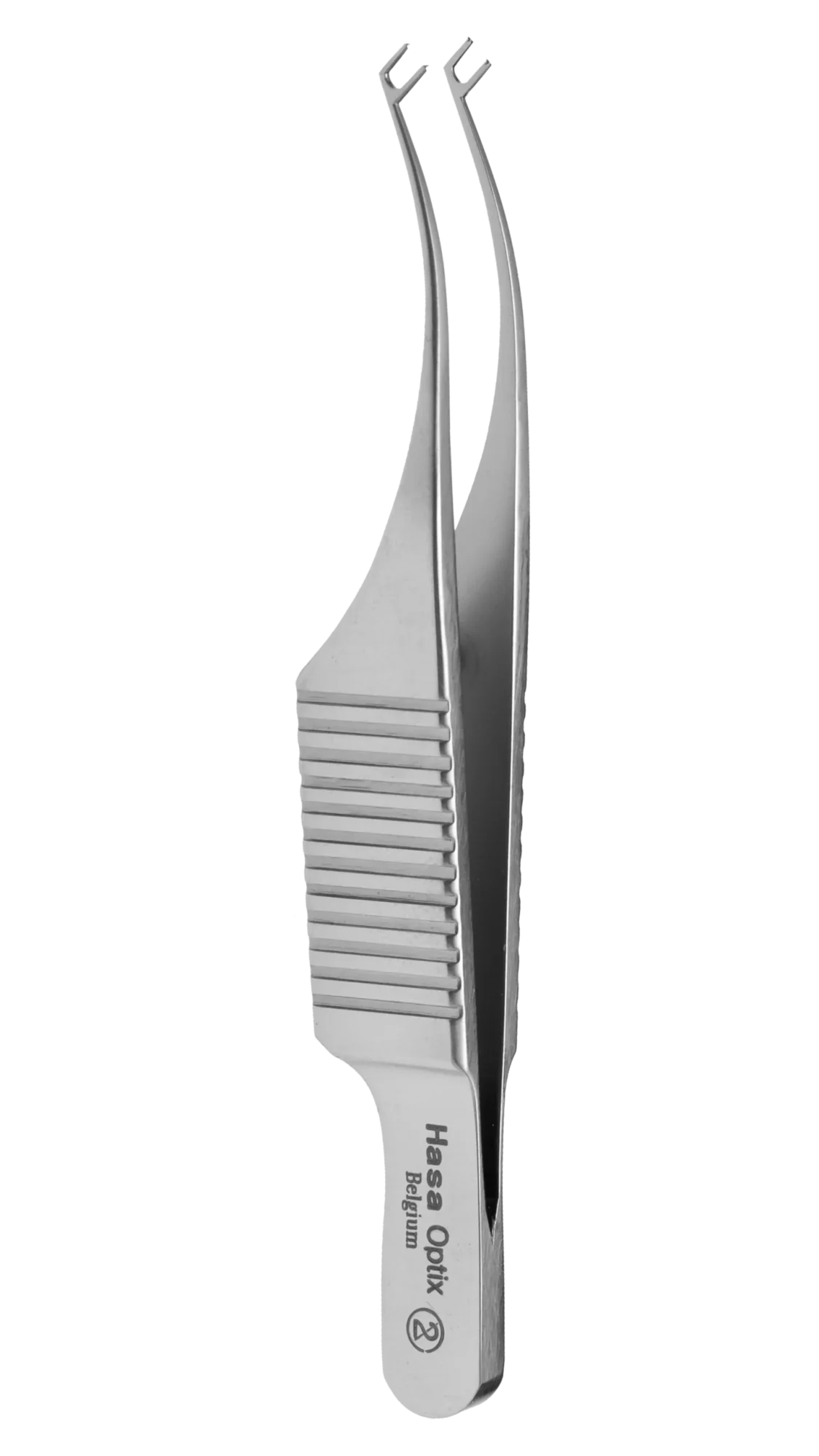Polack Corneal Suturing Forceps, Curved w/o pl., Flat, 75mm