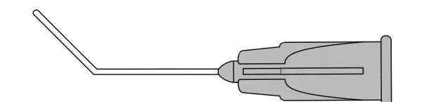 Irrigating Cannula - Angled 7mm 27G (.40mm)