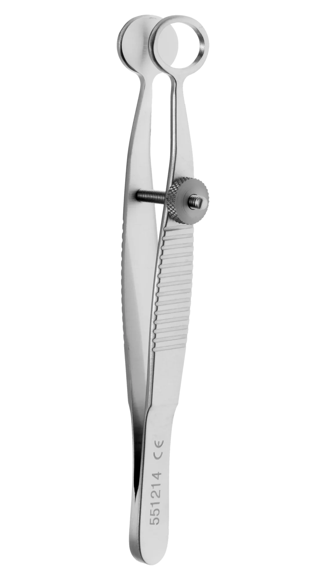 Chalazion Forceps, Serr. w/locking thumb screw, Oval 8×11mm, 98mm