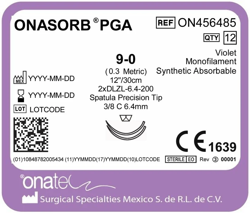 Onasorb PGA 9-0 30cm 3/8 Cir 2X