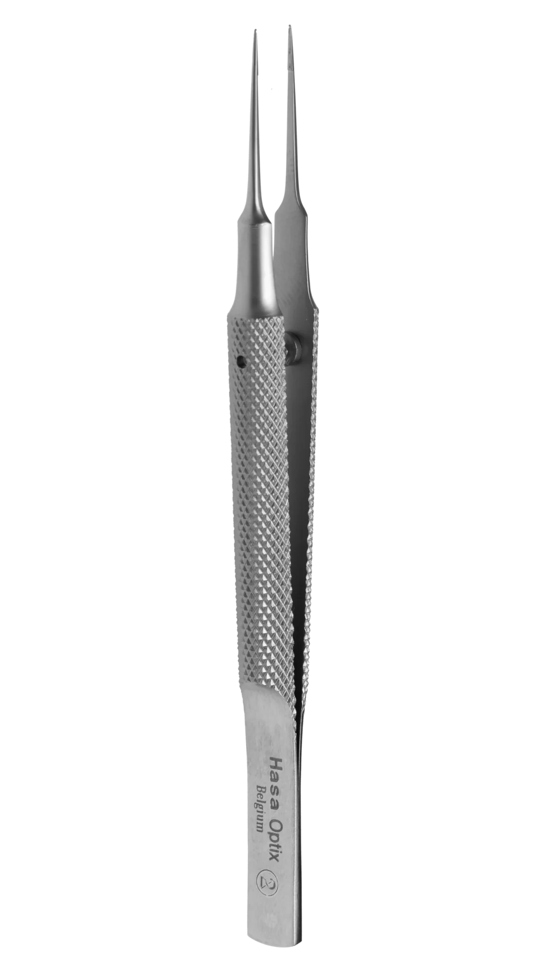 Notched Forceps, Straight w/ tying pl., Round knurled, 108mm
