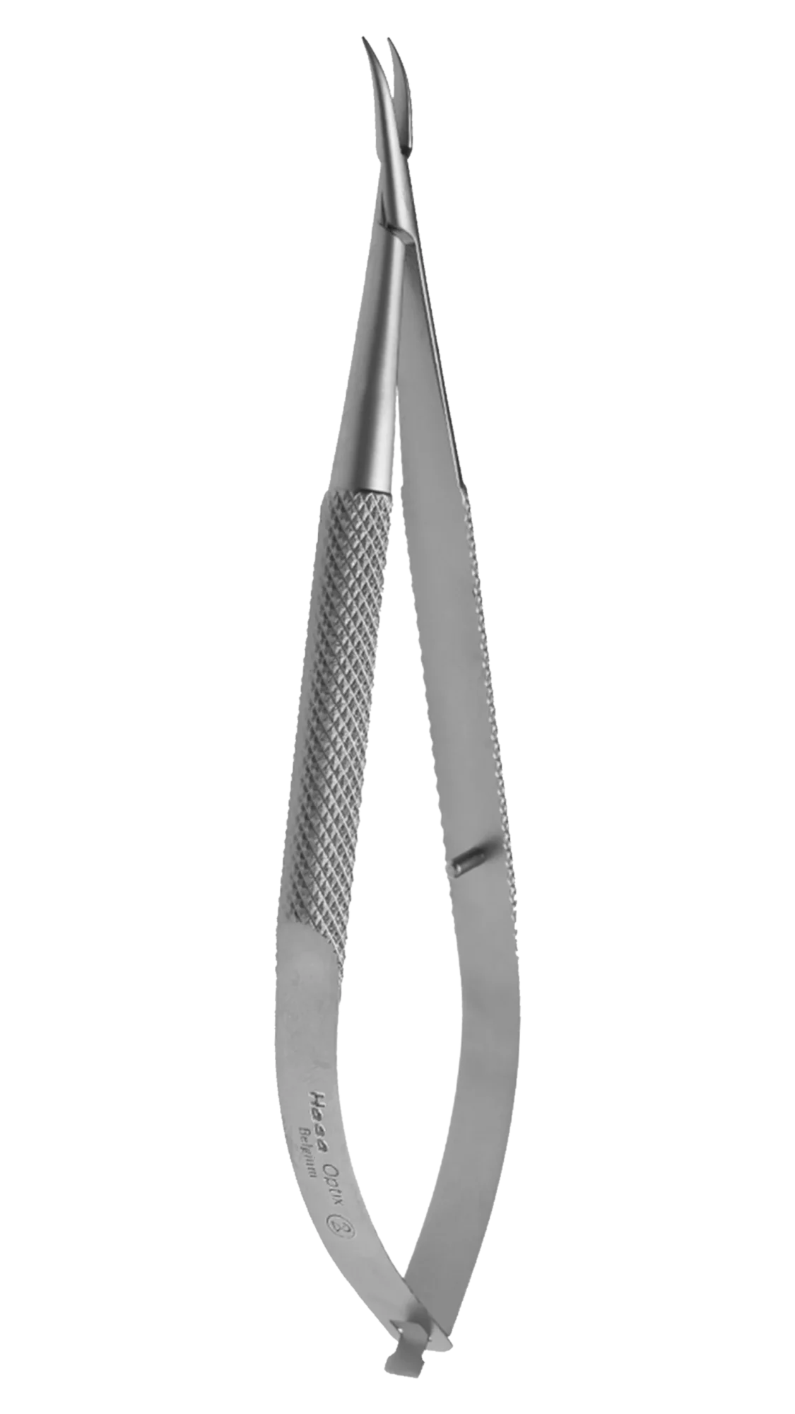 Needle Holder, 9mm curved jaws, Round knurled w/lock, 115mm