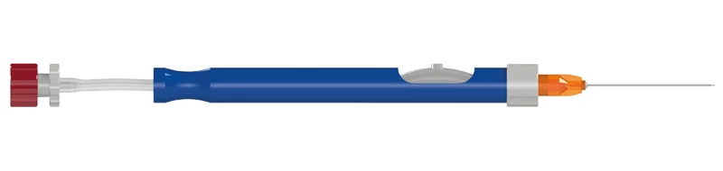 Active/Passive Backflush Handle with 25g Soft Tip Cannula